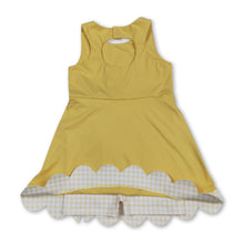 Load image into Gallery viewer, Sleeveless bow yellow scallop girls athletic dress