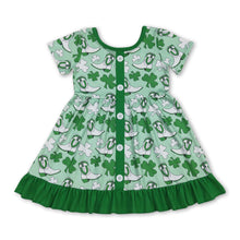 Load image into Gallery viewer, Short sleeves clover boots western girls St Patrick's dress