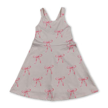 Load image into Gallery viewer, Straps pink bow kids girls summer athletic dress