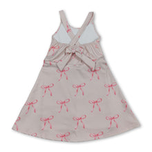 Load image into Gallery viewer, Straps pink bow kids girls summer athletic dress