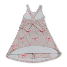 Load image into Gallery viewer, Straps pink bow kids girls summer athletic dress