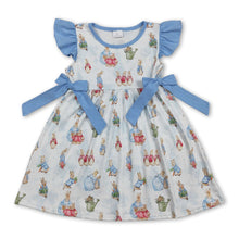 Load image into Gallery viewer, Flutter sleeves bow rabbit kids girls Easter dresses