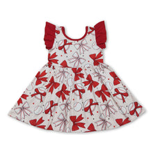 Load image into Gallery viewer, Flutter sleeves baseball bow kids girls dresses