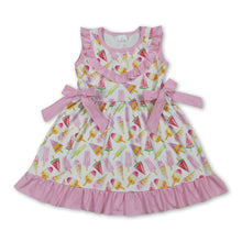 Load image into Gallery viewer, Pink popsicle watermelon ruffle kids girls summer dresses