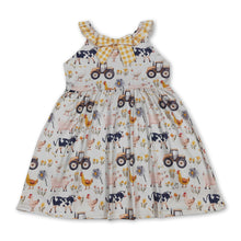 Load image into Gallery viewer, Yellow plaid ruffle farm kids girls summer dresses