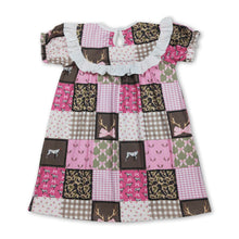Load image into Gallery viewer, Short sleeves daddy's girls smocked camo bow dresses