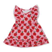 Load image into Gallery viewer, Flutter sleeves apple ruffle kids girls back to school dress