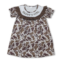 Load image into Gallery viewer, Short sleeves ruffle daddy's girl camo kids dresses