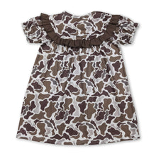 Load image into Gallery viewer, Short sleeves ruffle daddy's girl camo kids dresses