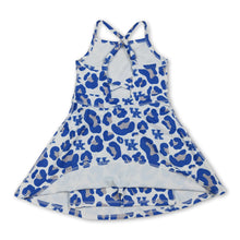 Load image into Gallery viewer, Straps blue leopard U K kids girls team athletic dresses