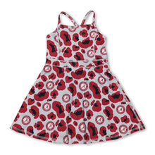 Load image into Gallery viewer, Straps red leopard A kids girls team athletic dresses