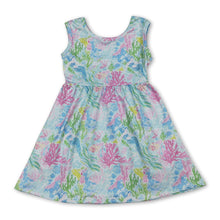 Load image into Gallery viewer, Sleeveless watercolor coral kids girls summer dresses