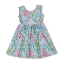 Load image into Gallery viewer, Sleeveless watercolor coral kids girls summer dresses