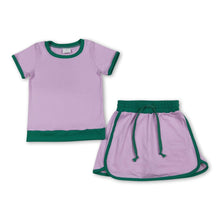 Load image into Gallery viewer, Pink green cotton top skirt kids girls summer outfits