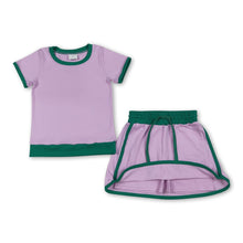 Load image into Gallery viewer, Pink green cotton top skirt kids girls summer outfits