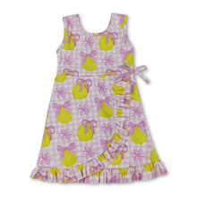 Load image into Gallery viewer, Sleeveless pink plaid bow lemon girls summer athletic dress