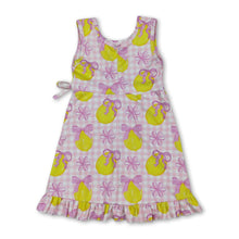 Load image into Gallery viewer, Sleeveless pink plaid bow lemon girls summer athletic dress