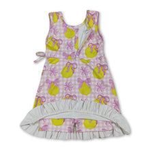 Load image into Gallery viewer, Sleeveless pink plaid bow lemon girls summer athletic dress