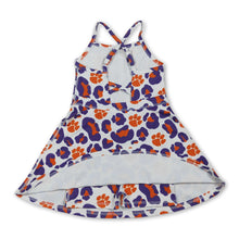 Load image into Gallery viewer, Straps orange purple leopard kids girls team athletic dress