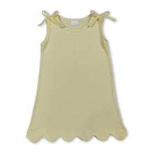 Load image into Gallery viewer, Sleeveless yellow cotton scallop girls summer dress