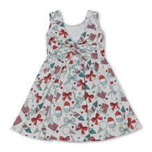 Load image into Gallery viewer, Sleeveless popsicle bow flag girls 4th of july athletic dress