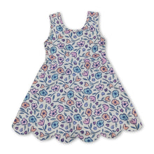 Load image into Gallery viewer, Sleeveless floral scallop kids girls summer athletic dress
