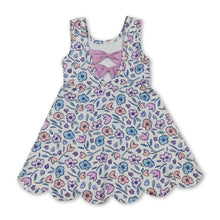 Load image into Gallery viewer, Sleeveless floral scallop kids girls summer athletic dress