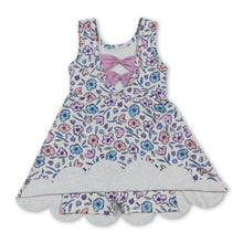 Load image into Gallery viewer, Sleeveless floral scallop kids girls summer athletic dress