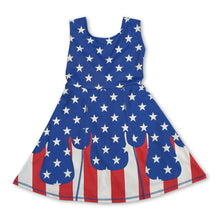 Load image into Gallery viewer, Stars stripe ice cream sprinkle girls 4th of july athletic dress