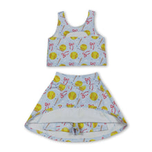 Load image into Gallery viewer, Sleeveless softball bow kids girls summer activewear set