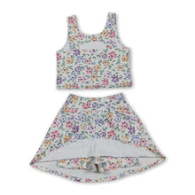 Load image into Gallery viewer, Sleeveless floral kids girls summer activewear set