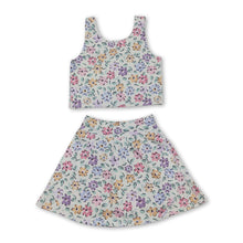 Load image into Gallery viewer, Sleeveless floral kids girls summer activewear set