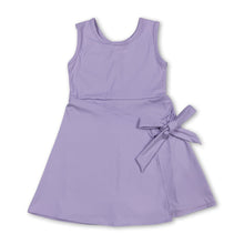 Load image into Gallery viewer, Lavender sleeveless bow kids girls athletic dresses