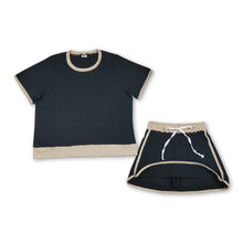 Load image into Gallery viewer, Black cotton top skirt adult women outfits