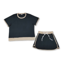 Load image into Gallery viewer, Black cotton top skirt adult women outfits