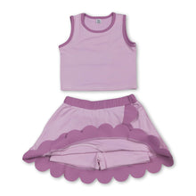 Load image into Gallery viewer, Pink scallop princess girls summer active wear set