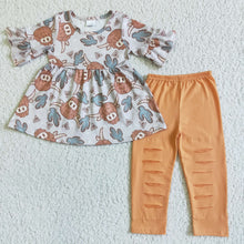 Load image into Gallery viewer, Highland cow cactus tunic holes leggings girls clothes