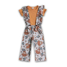 Load image into Gallery viewer, Cotton shirt highland cow overalls kids girls western clothes