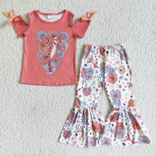 Load image into Gallery viewer, Tiger shirt floral pants girls cute outfits