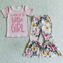Load image into Gallery viewer, Mama's little girl shirt floral pants clothing set