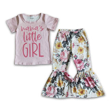 Load image into Gallery viewer, Mama's little girl shirt floral pants clothing set
