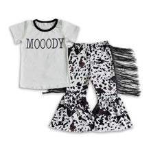 Load image into Gallery viewer, Moody shirt cow tassels bell bottom pants girls western clothing