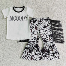 Load image into Gallery viewer, Moody shirt cow tassels bell bottom pants girls western clothing