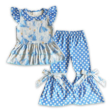Load image into Gallery viewer, Princess ruffle shirt polka dots pants girls clothes