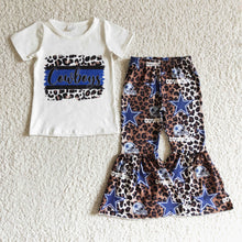 Load image into Gallery viewer, White shirt cowboy leopard girls team clothes
