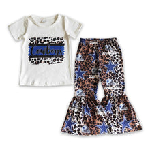 Load image into Gallery viewer, White shirt cowboy leopard girls team clothes