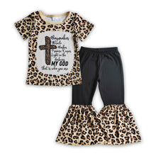 Load image into Gallery viewer, Cross my god leopard kids girls clothes