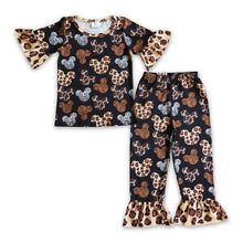 Load image into Gallery viewer, Animal print mouse short sleeves girls pajamas