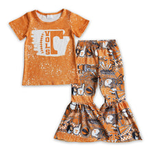 Load image into Gallery viewer, Bleached shirt bell bottom pants girls team clothing
