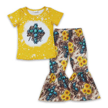 Load image into Gallery viewer, Turquoise leopard faith kids girls western apparel